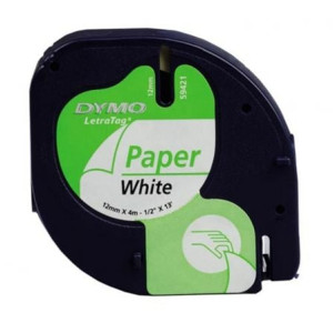 CINTA DYMO 12MM  BLANCO/NEGRO