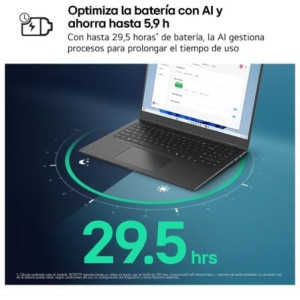 Portátil LG Gram 14Z90S-V.AP75B Intel Core Ultra 7-155H/ 16GB/ 512GB SSD/ 14"/ Win11 Pro