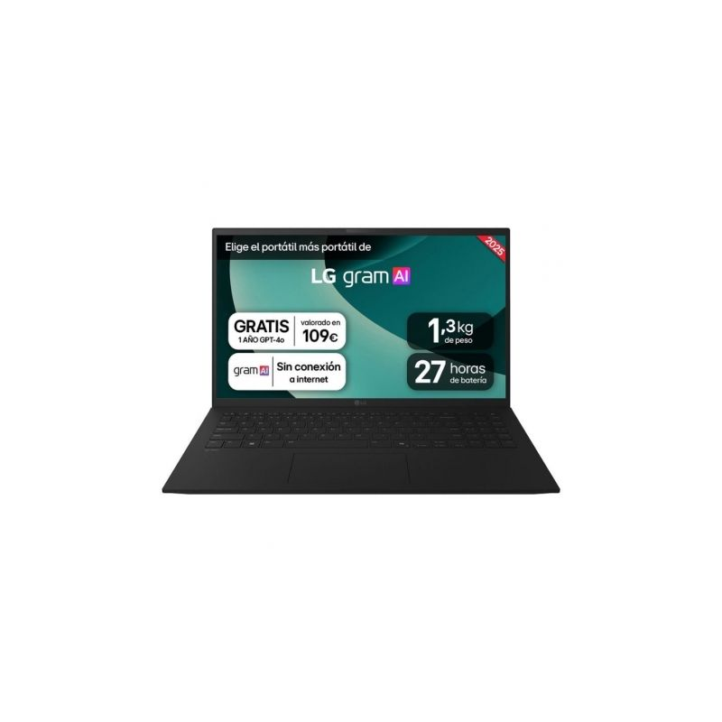 Portátil LG Gram 15ZD80T-G.AX55B Ryzen AI 5-340/ 16GB/ 512GB SSD/ 15.6"/ Sin Sistema Operativo