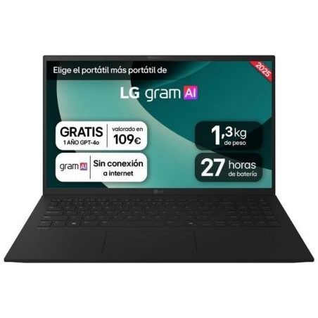 Portátil LG Gram 15ZD80T-G.AX55B Ryzen AI 5-340/ 16GB/ 512GB SSD/ 15.6"/ Sin Sistema Operativo