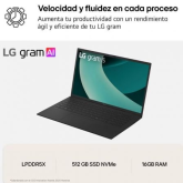Portátil LG Gram 15ZD80T-G.AX55B Ryzen AI 5-340/ 16GB/ 512GB SSD/ 15.6"/ Sin Sistema Operativo