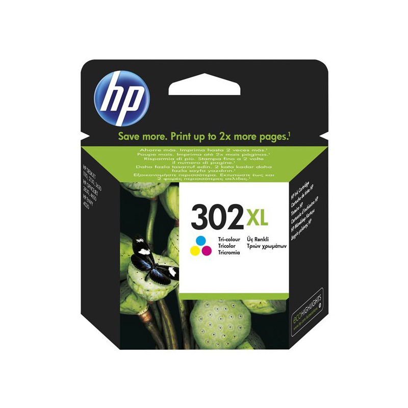 INK JET HP ORIG. F6U67AE Nº302XL COLOR 
