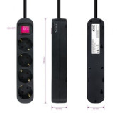 REGLETA ALIMEN.4 TOMAS DE CORRIENTE  NEGRA