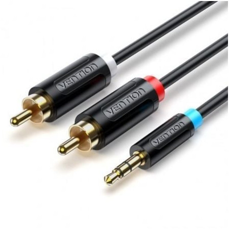 CABLE VENTION BCLBH/JACK 3.5 MACHO - 2X RCA MACHO 2M NEGR