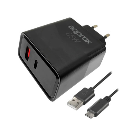 CARG.APPROX QC 1 X USB A+ 1 X USB C+ CABLE APPUSBWALL65W  