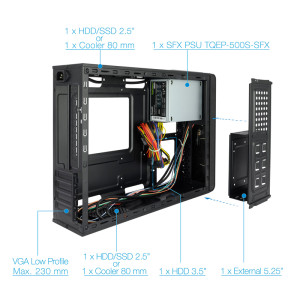 CAJA SOBREMESA SLILM TOOQ TQC-3008U3CD 500W LECTOR TARJETAS 