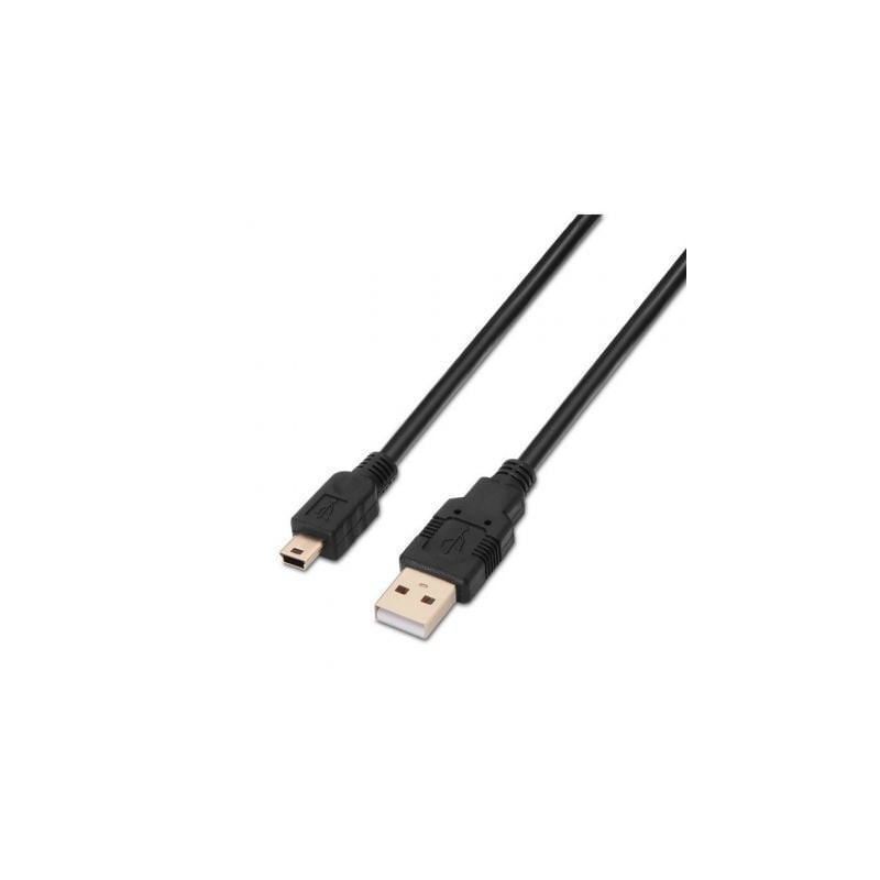CABLE USB AISENS TIPO A MACHO A MINI B MACHO 1 M  NEGRO