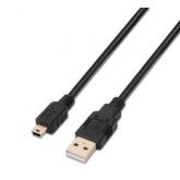 CABLE USB AISENS TIPO A MACHO A MINI B MACHO 1 M  NEGRO