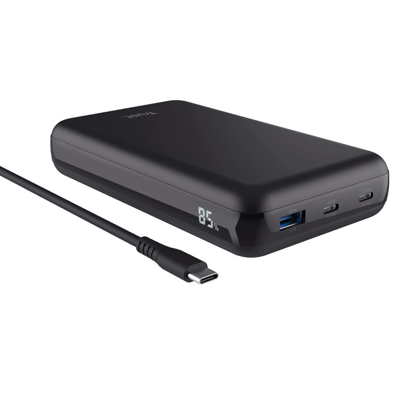 BATERIA TRUST EXTERNA LARO 100W 20000MAH -1 USB-A Y 2 USB-C 