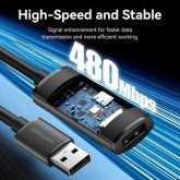 CABLE VENTION ALARGADOR USB 2.0 10M  NEGRO CBKBL