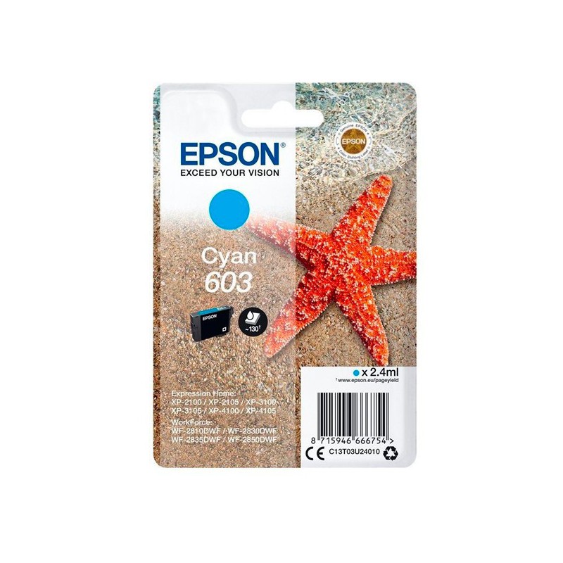 INK JET EPSON ORIGINAL C13T03U24010 CYAN Nº603