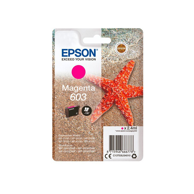 INK JET EPSON ORIGINAL C13T03U34010 MAGENTA Nº603