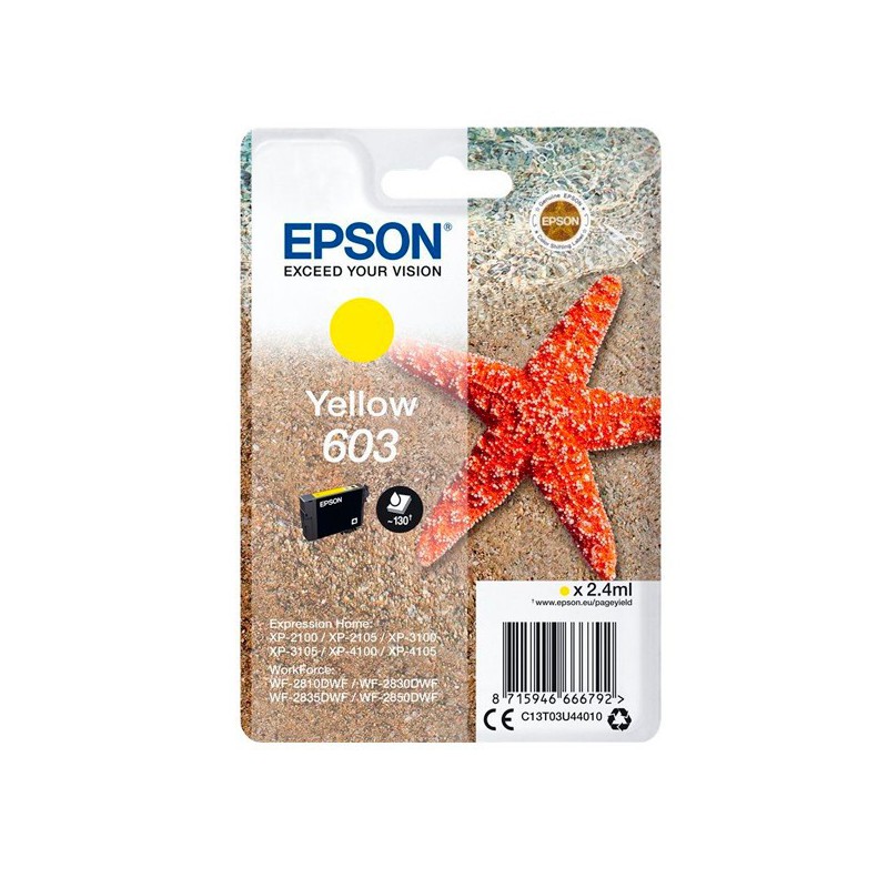 INK JET EPSON ORIGINAL C13T03U44010 AMARILLO Nº603 