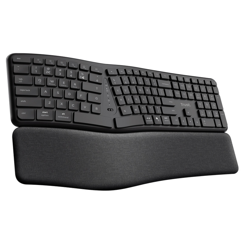 TECLADO TRUST BLUETOOTH KEYRA MULTIDISPOSITIVO ERGONÓMICO 