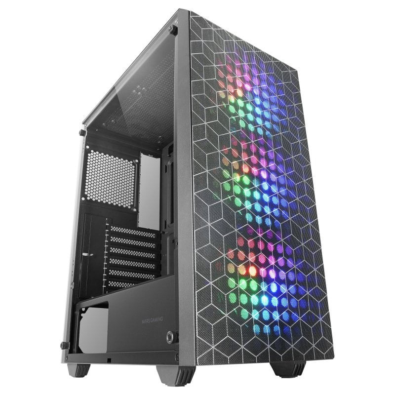 CAJA ATX SEMITORRE GAMING MARS GAMING MCMAG NEGRA FRONTAL DO