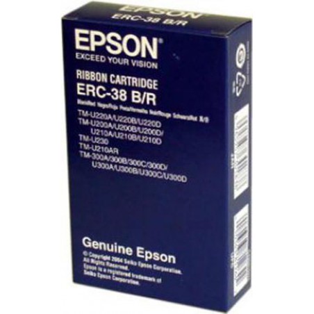 CINTA EPSON ORIGINAL TM300A ERC38/34/30 N/R NEGRO ROJO