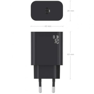 CARGADOR AISENS PARED A110-0939 1XUSB TIPO-C  20W NEGRO