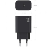 CARGADOR AISENS PARED A110-0939 1XUSB TIPO-C  20W NEGRO