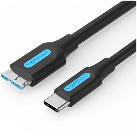 CABLE VENTION MICROUSB MACHO A USB TIPO-C MACHO 50 CM NEGRO