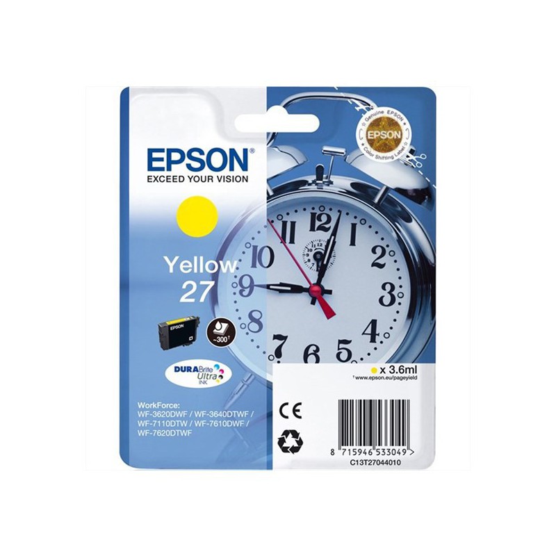 INK JET EPSON ORIGINAL C13T2704 AMARILLO Nº27 