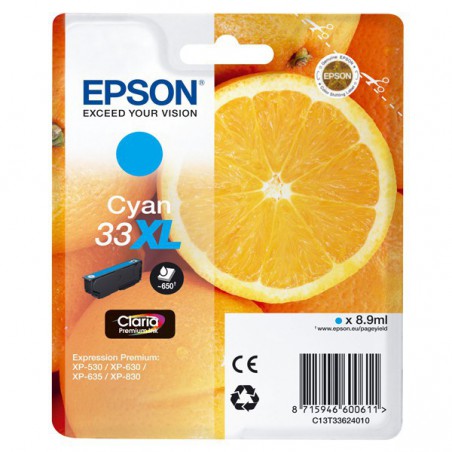 INK JET EPSON ORIG. C13T3362 CYAN XL 33XL