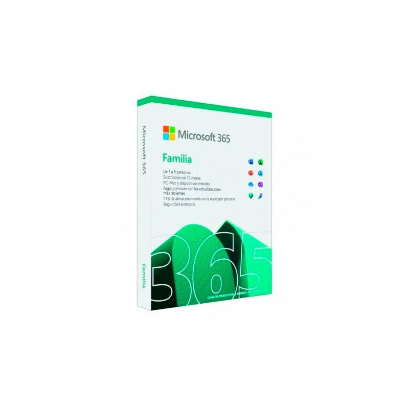 SOFT.MICROSOFT OFFICE 365 FAMILIA 6 LICENCIA 1 AÑO CAJA