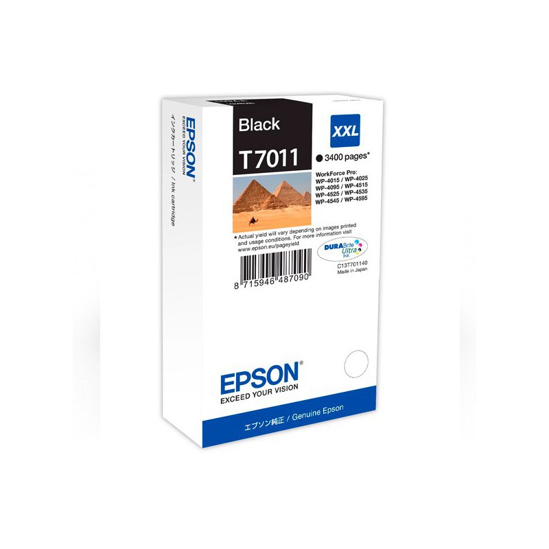 INK JET EPSON ORIGINAL C13T701140  NEGRO 3400PA