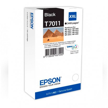INK JET EPSON ORIGINAL C13T701140  NEGRO 3400PA