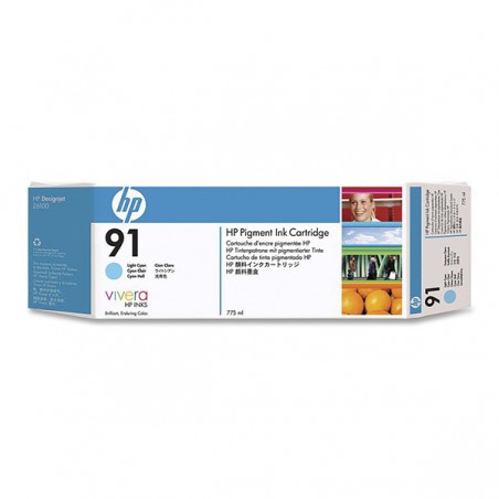 INK JET HP ORIG.C9470A  Nº 91 CYAN LIGHT 775ML