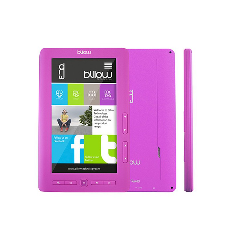 E-BOOK BILLOW MULTIMEDIA COLOR 7" 4GB ROSA E2TP*