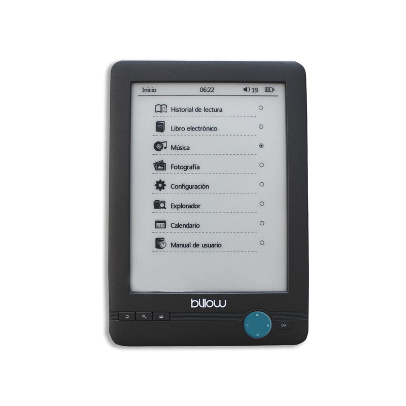 E-BOOK BILLOW TINTA ELEC. 6" 4GB PANTALLA TACTIL E03T*