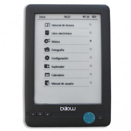 E-BOOK BILLOW TINTA ELEC. 6" 4GB PANTALLA TACTIL E03T*