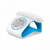 TELEFONO SPC INALAMBRICO 7704A BLANCO/AZUL RETRO GLAMOUR*