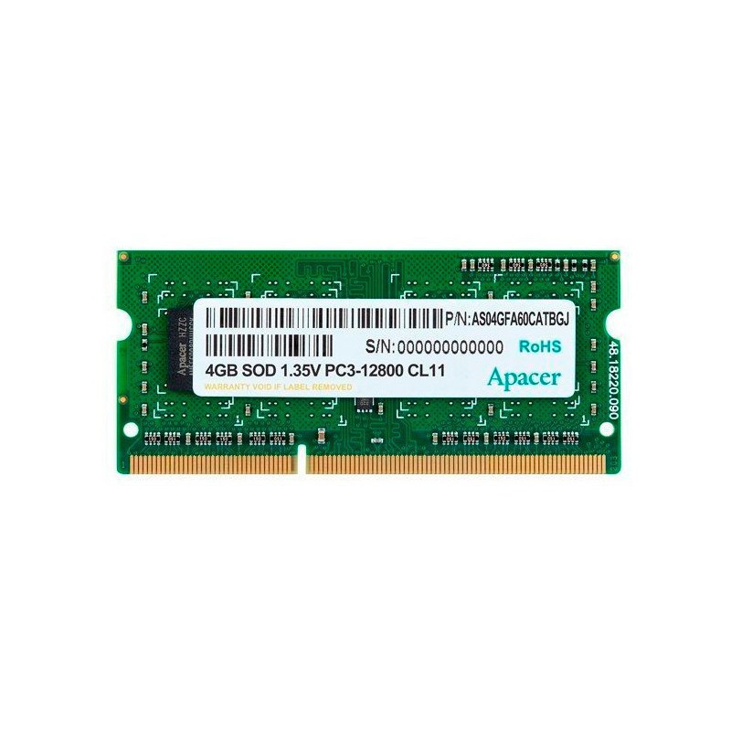 SO DIMM APACER 4GB DDR3 1600 MHZ 1.35V