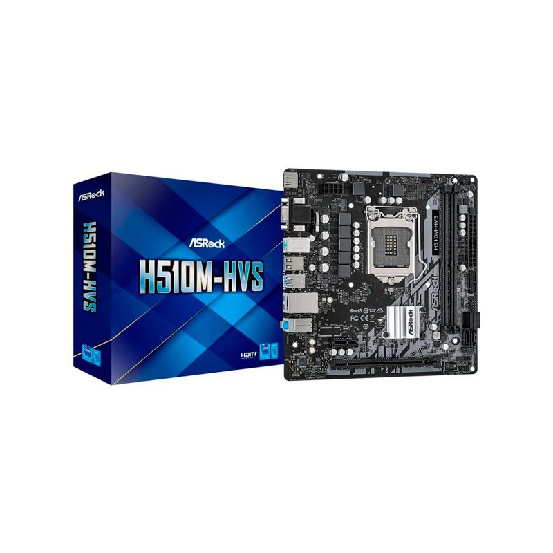 PLACA BASE ASROCK H510M-HVS,INTEL,1200,H510,2DDR4,64GB,VGA+H