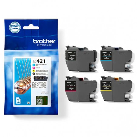 PACK INK JET BROTHER ORIG LC421VAL HASTA 200 PAG.