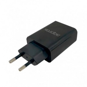 CARGADOR APPROX USB DE VIAJE DUAL 2.4A APPUSBWALL24B NEGRO
