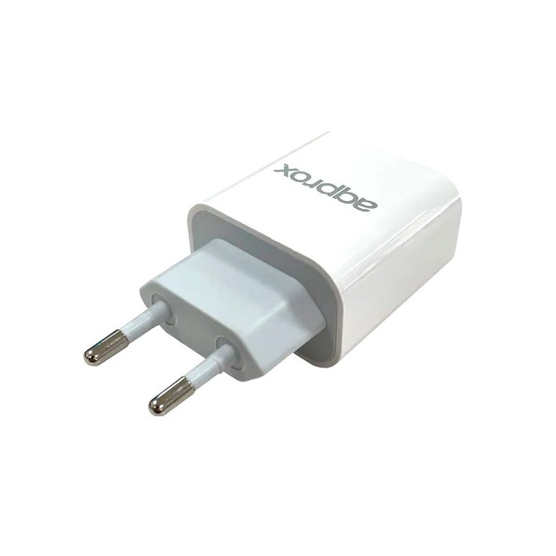 CARGADOR APPROX USB DE VIAJE DUAL 3.0A APPUSBWALL30 BLANCO 