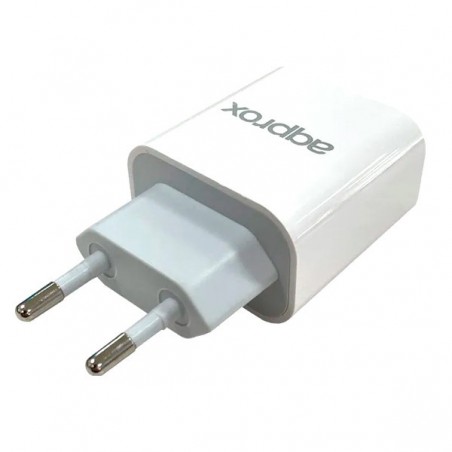 CARGADOR APPROX USB DE VIAJE DUAL 3.0A APPUSBWALL30 BLANCO 