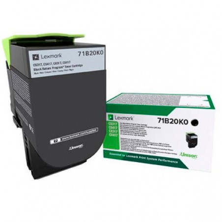 TONER LEXMARK ORIG. 71B20K0 NEGRO 3000 PAG.