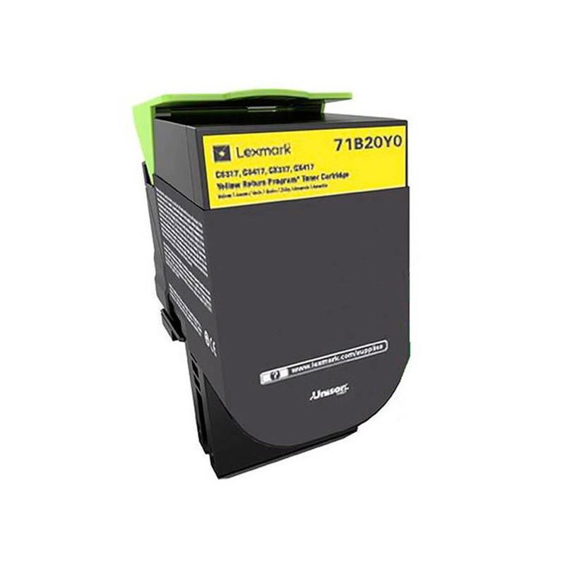 TONER LEXMARK ORIG. 71B20Y0 AMARILLO 2300 PAG.