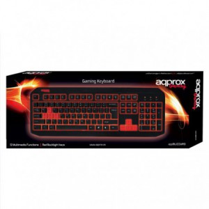 TECLADO APPROX GAME WIRED NEGRO/ROJO RETROILUM.APPBLIZZARD*