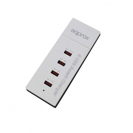 CARGADOR APPROX USB MULTIPLE 4 PUERTOS APPUSB4PW BLANCO*