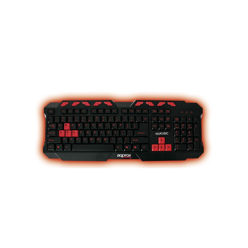 TECLADO APPROX GAMING NEGRO/ROJO APPKUBIC*