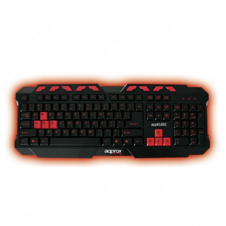 TECLADO APPROX GAMING NEGRO/ROJO APPKUBIC*