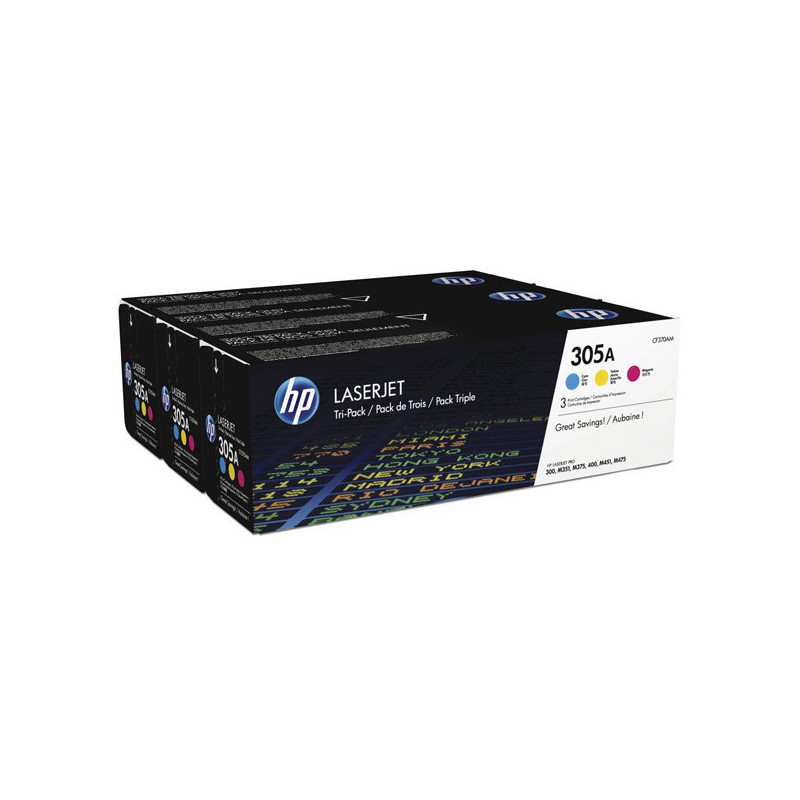 TONER HP ORIG. CF370AM   MULTIPACK 3-COLORES C/M/Y Nº305A