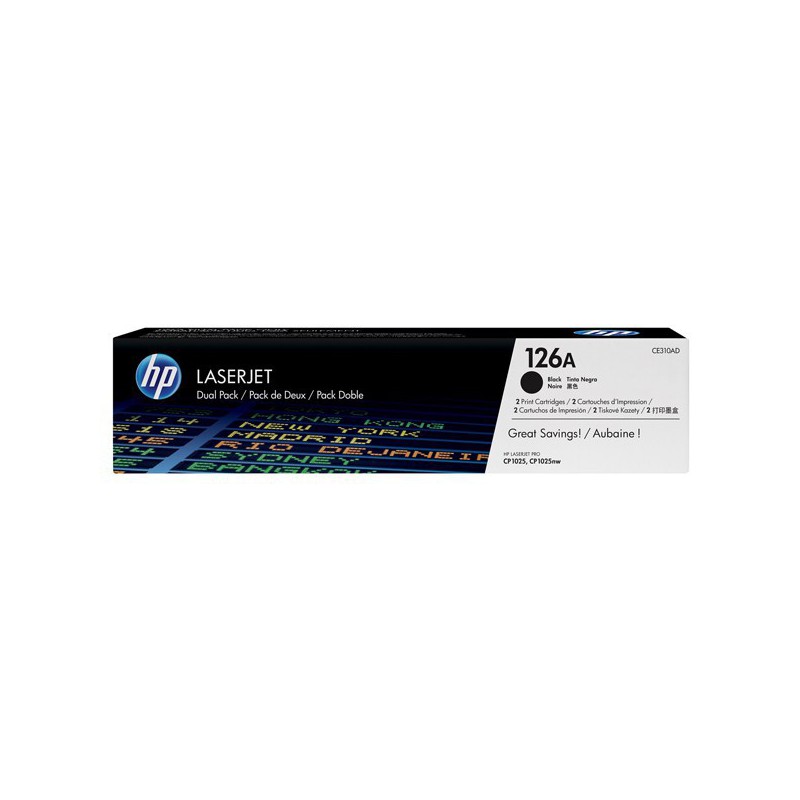 TONER HP ORIG. CE310AD NEGRO Nº126A (PACK 2)